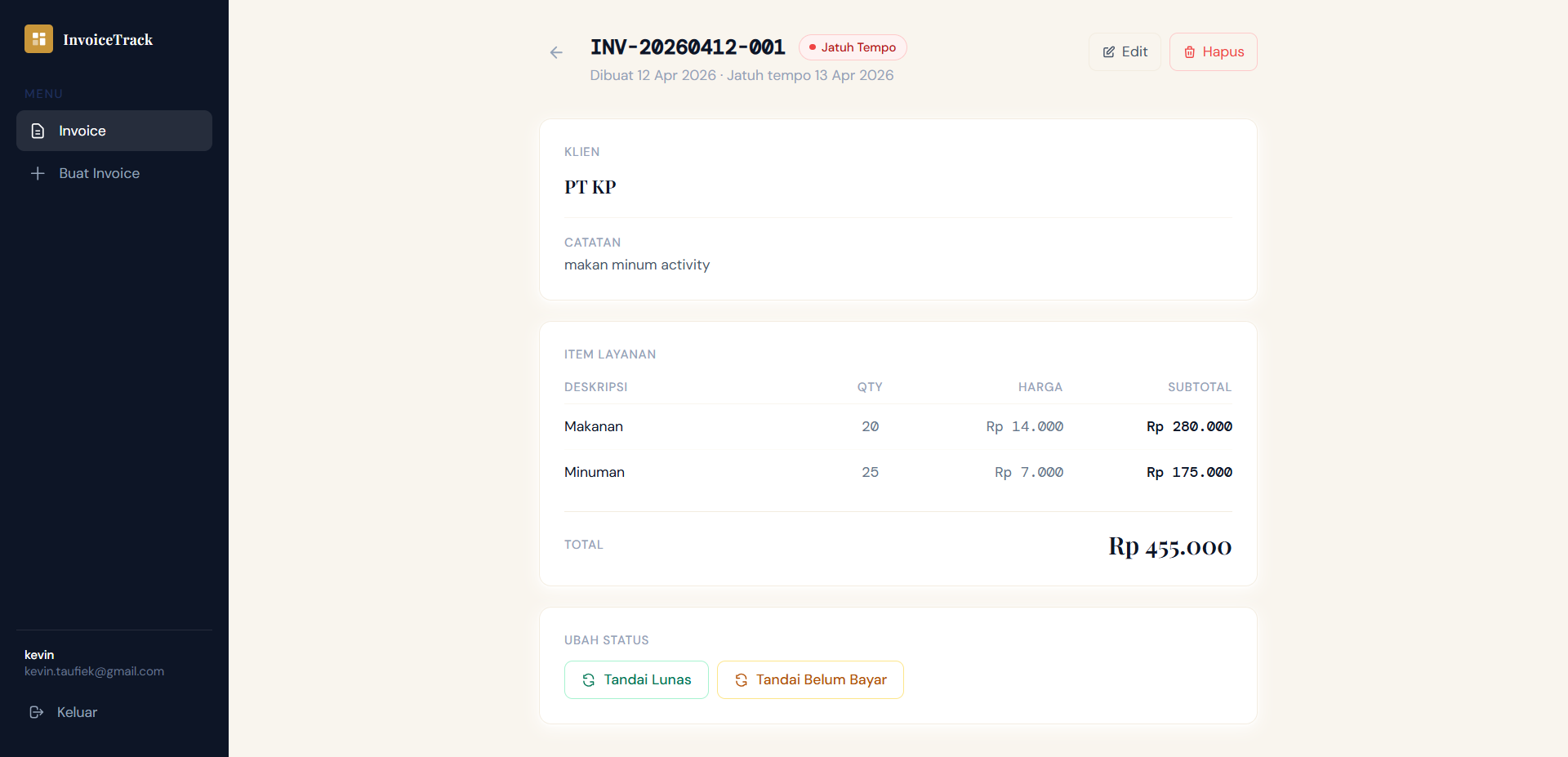 Invoice Payment Tracker screenshot 2